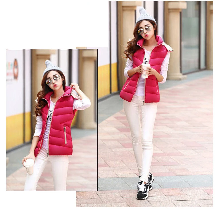Новые корейские модные женские туфли зимние ma3 jia3 Элегантный капюшоном с супер теплый хлопок жилет утолщение теплый тонкий досуг пальто g2225