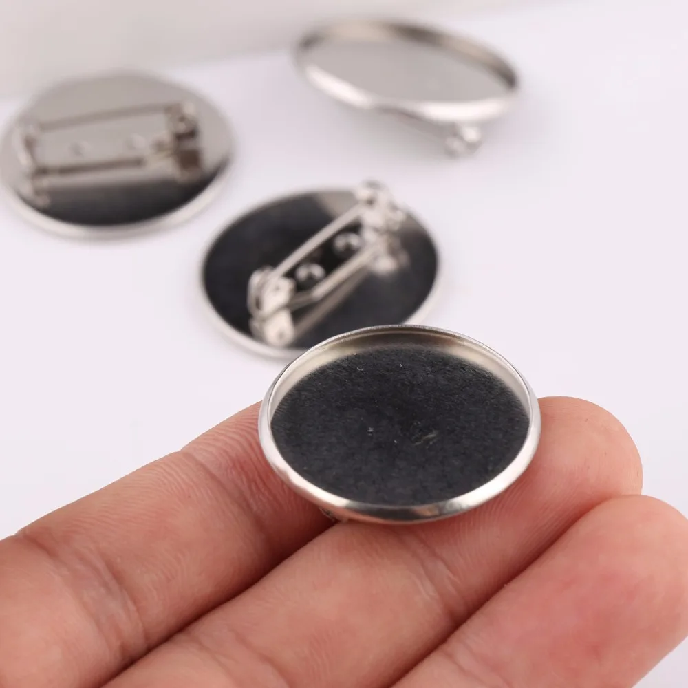 10 шт. пустые подносы для камеи из нержавеющей стали 20 мм 25 мм|blanks for jewelry|25mm cabochonbrooch