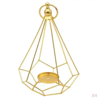 

4x Diamond Shaped Tealight Candle Holder Wedding Home Party Table Decor Great as Gifts European Style