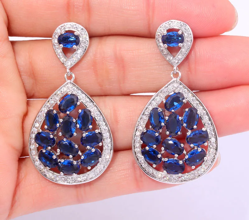 zircon decor earrings