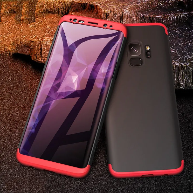 

040301 Shockproof Case for Samsung Galaxy S9 S10 Plus Case 3 In 1 Matte Hard PC Cover phone case clear view smart mirror case