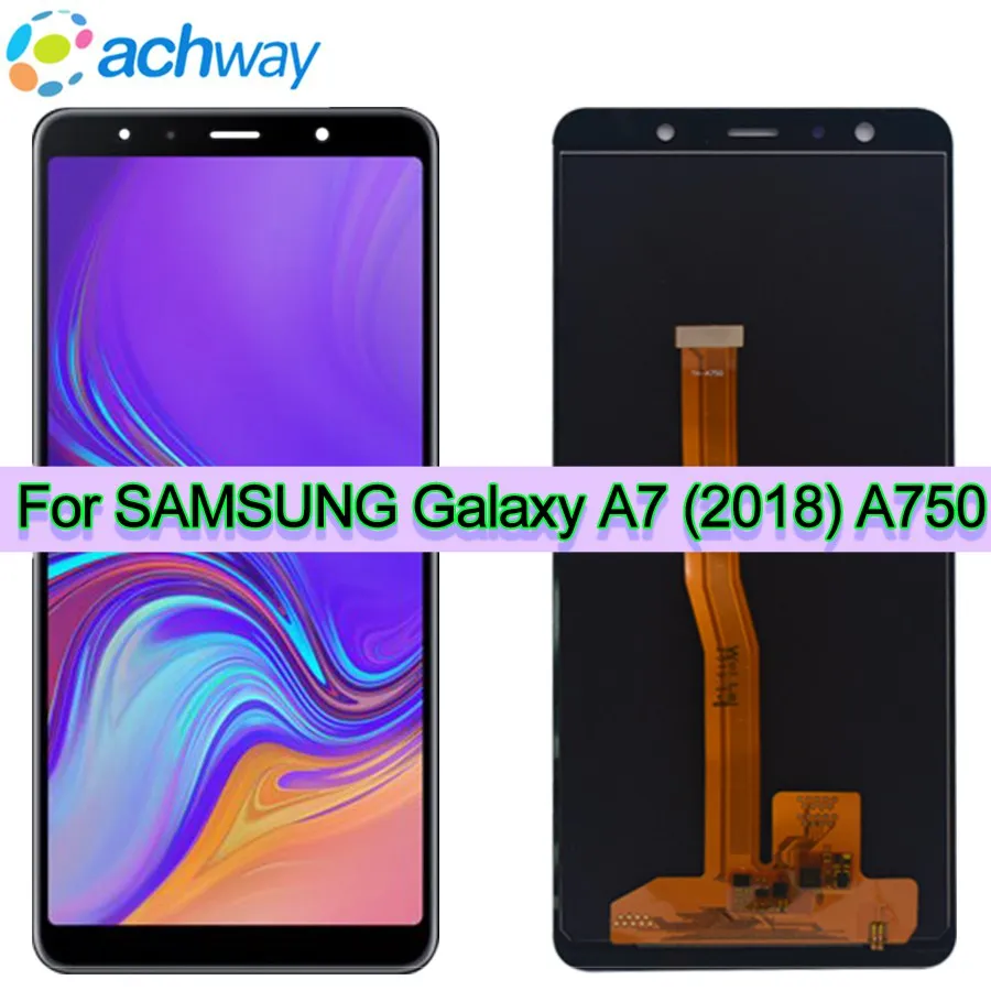 Черный Новый 6 0 ''для samsung Galaxy A7 2018 A750F A750G A750FN сенсорный экран дигитайзер ЖК