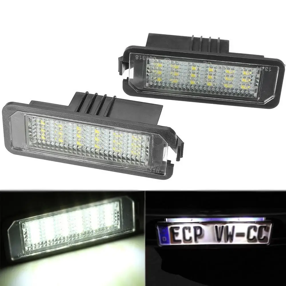 1 Pair LED License Plate Light Lamp for VW Volkswagen Golf Polo Passat Skoda 1 Pair of Licence Plate Light