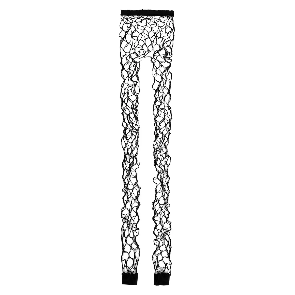 MSemis Women Fetish Fishnet Leggings Hollow Out Mesh Net Trousers See Through High Waist Transparent Footless Leggings Pants women leggings