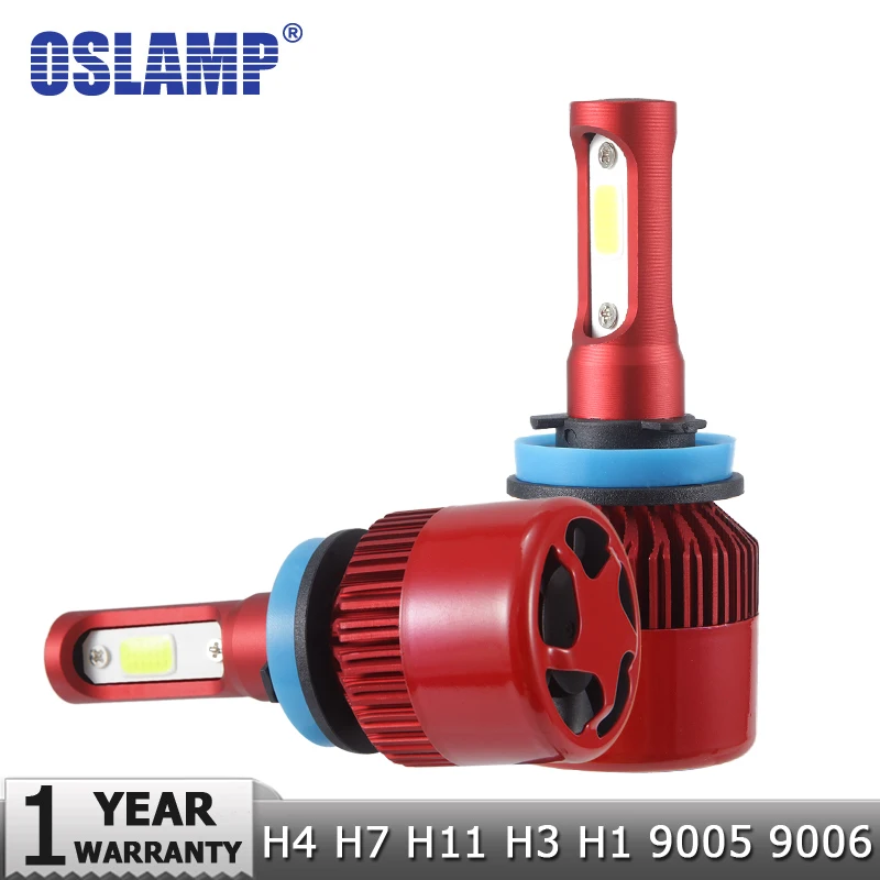 Oslamp Новый H4 светодиодный налобный светильник s H7 H11 H1 H3 9012 9005 9006 COB Авто фонарь