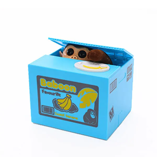 Monkey Детская игрушка электрическая мультяшная кошка/панда игрушечная Копилка детская автоматическая коробка для денег лоток копилка для монет коробка чехол детская игрушка, подарок - Цвет: Monkey