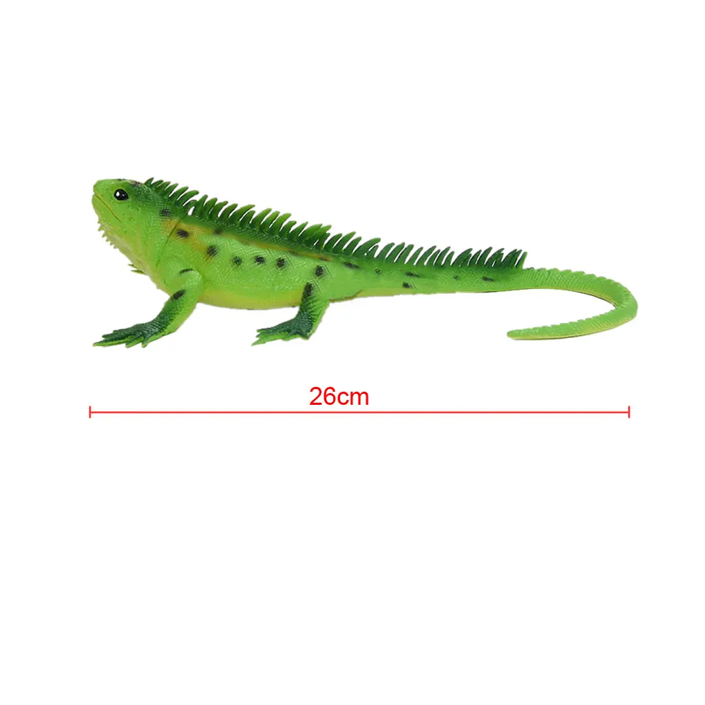 Kids Science Educational Vivid Reptile Toys Animal Rubber Lizard Model Action Figure Toy Gift - Green