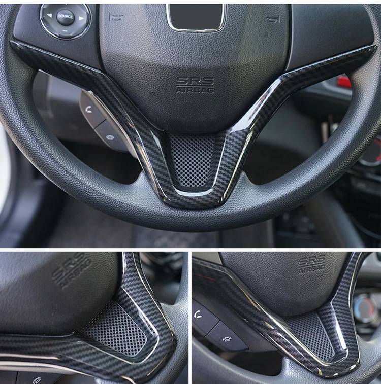 Чехол рулевого колеса автомобиля отделка вставки наклейки из углеродного волокна украшения Блестки для Honda Vezel HR-V HRV C645