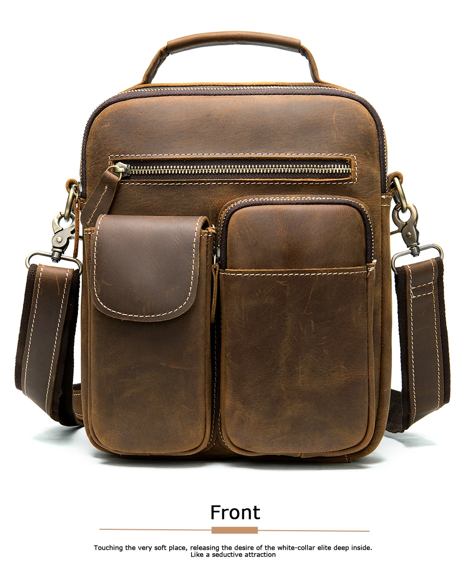 WESTAL men's shoulder/crossbody bags genuine leather messenger bag men’s shoulder bag for men handbag flap zipper vintage bags