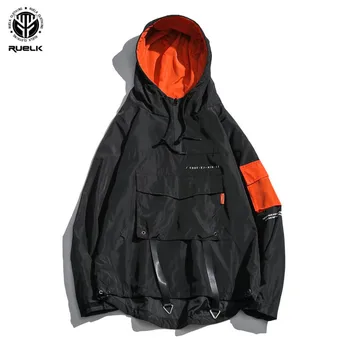 

Spring Large Size Male Loose Hooded Pullover Men jacket jacket Street Fashion Outwear High Quality 2019 New Arrival Fashion
