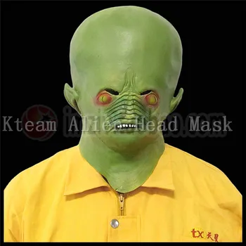 

Realistic UFO Alien ET Extra Terrestrial face Halloween full head masks Latex Creepy Costume Party Cosplay scary prop toy gift