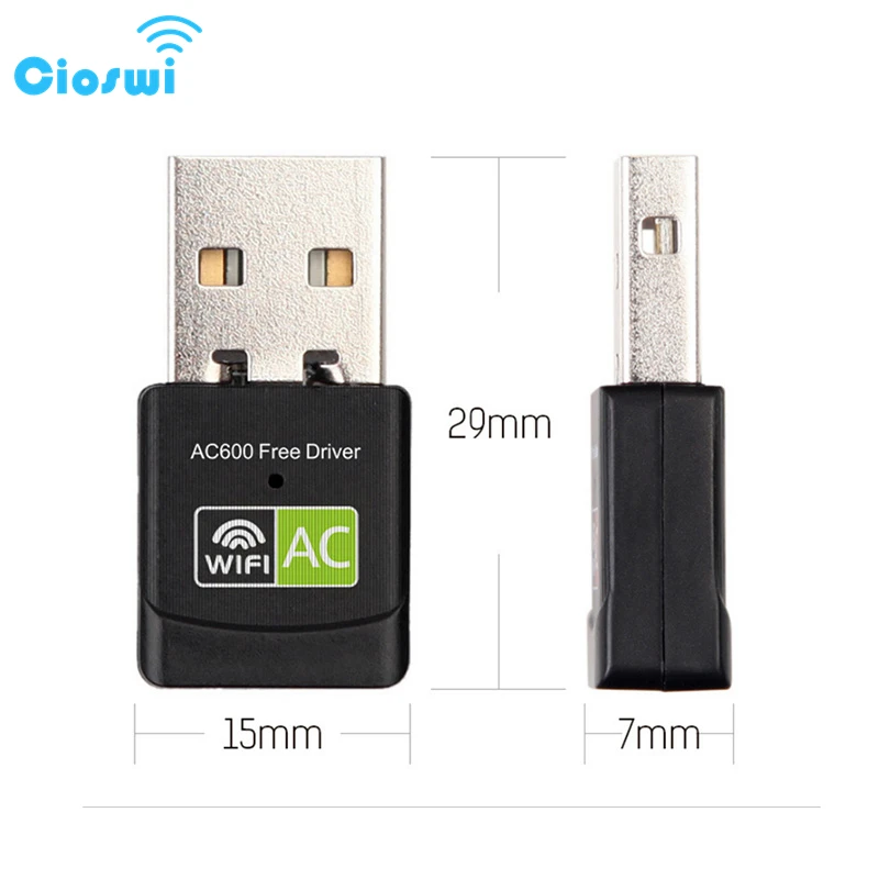 

Cioswi Wifi Adapter Free Driver Network Card Wi-Fi USB Ethernet Internet Lan Wi-Fi Adapter Dual Band 600Mbps USB Network Card