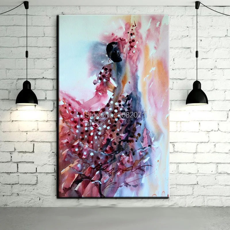 Handmade Flamenco Dancer Painting On Canvas Hand Painted Beautiful Spanish Dancer Oil Painting For Living Room Decoration.jpg
