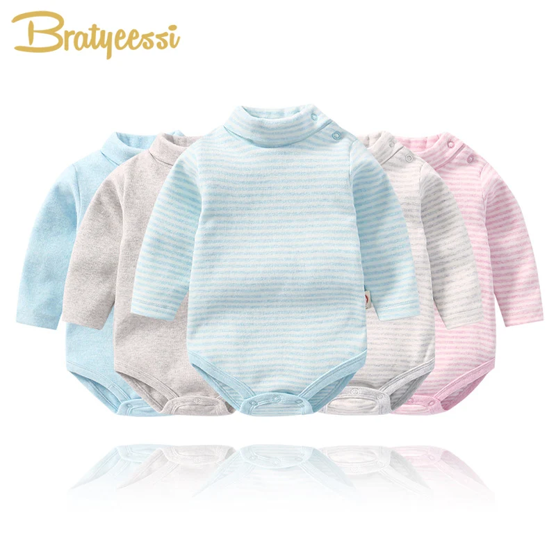 

Cotton Newborn Baby Rompers for Girls Boys Spring Autumn Infant Romper Long Sleeve High Collar New Born Baby Clothes