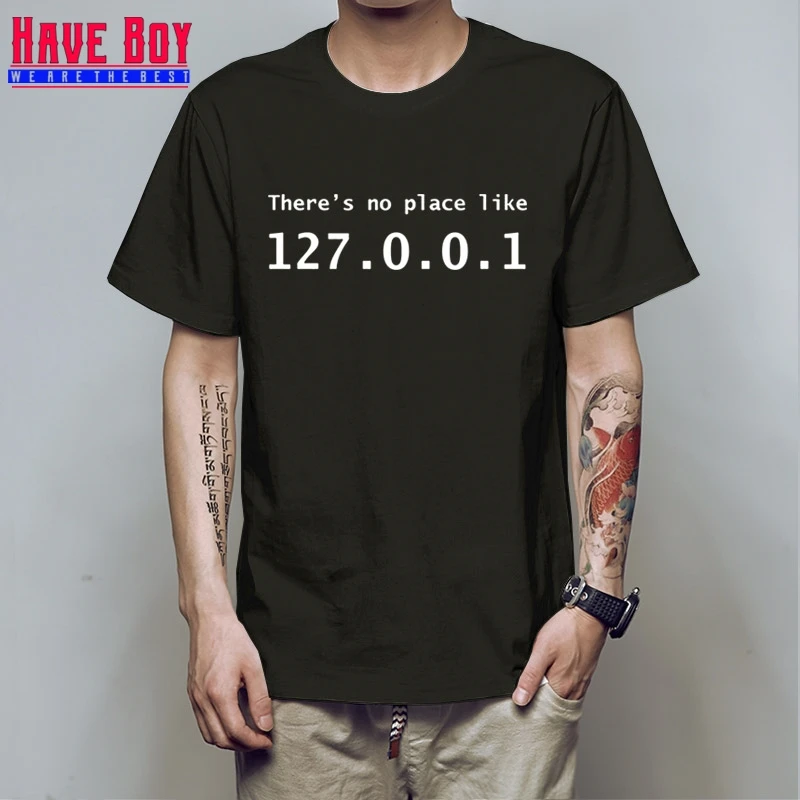 HAVE BOY IP Address T Shirt Men Summer Short Sleeve Cotton