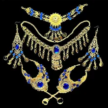 Женские украшения для танцоров живота 6 шт./компл. индийский костюм для танца живота танец живота ожерелье аксессуары набор для леди