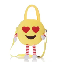 Симпатичные эмодзи лица узор плюшевый рюкзак смайлик плеча ребенка в школу мешок школьный ранец дети девушки парни подарок