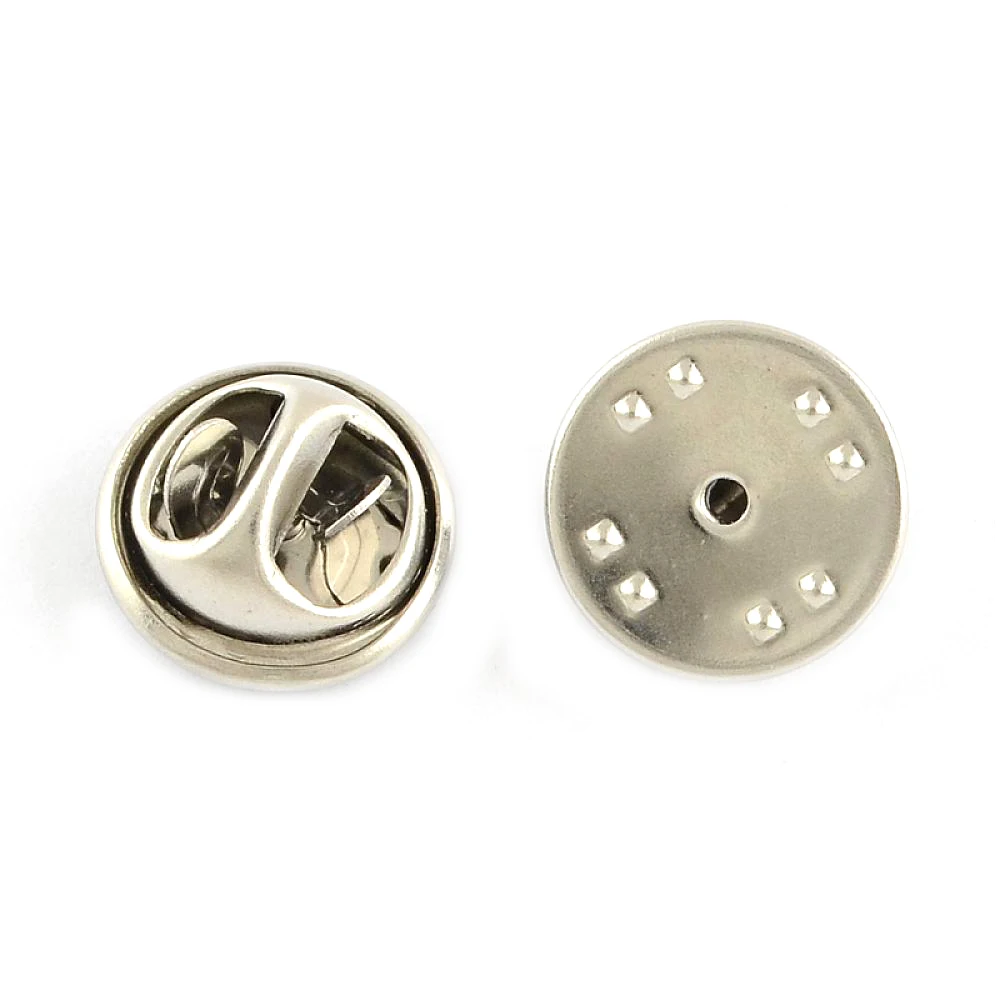 Stainless Steel Badge Lapel Pin Back Butterfly Clutches, Brooch