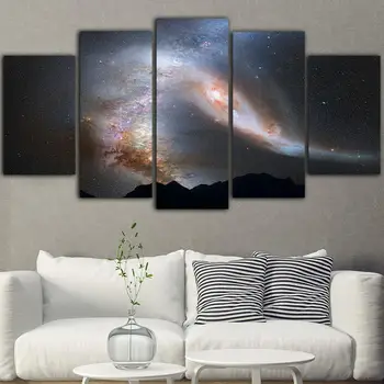 

5Piece Canvas Painting Starry Sky Posters And Prints Room Decor Tableau Mural Cuadros Decoración Dormitorio Home Decor
