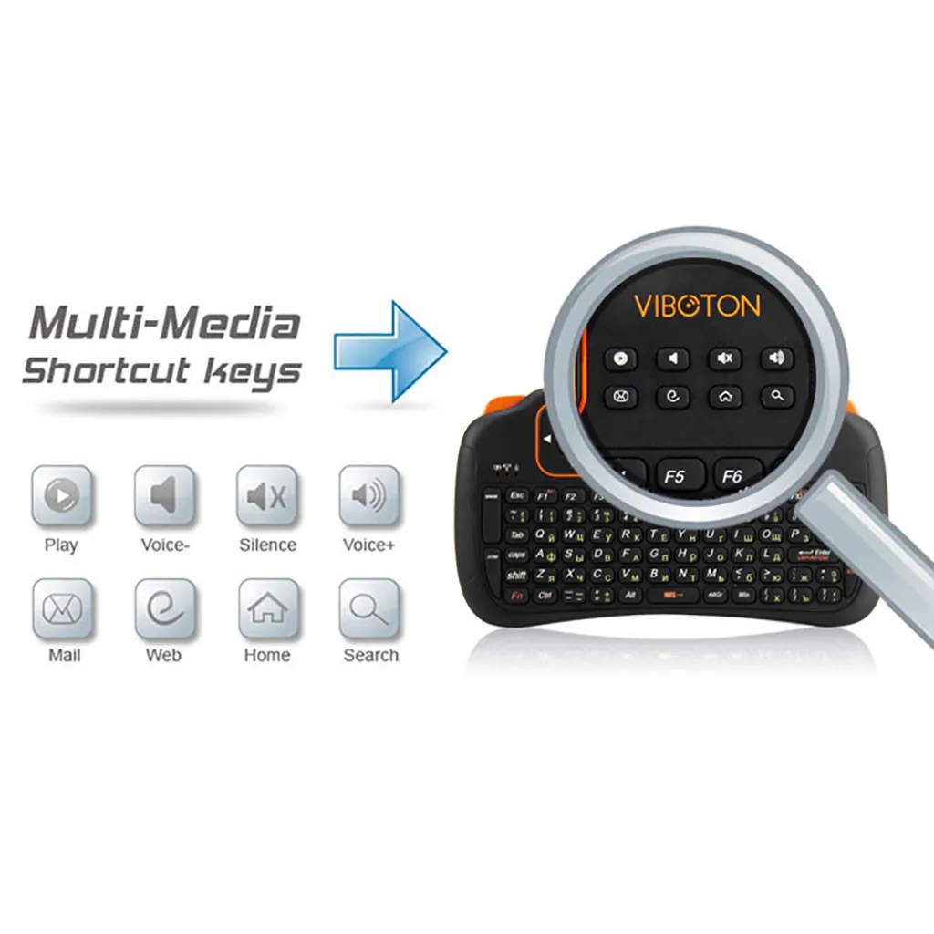 Russian 2.4GHz Wireless Keyboard Air Mouse Remote Control With Fouchpad 