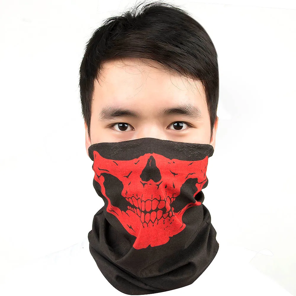 Многофункциональная мотоциклетная маска CS Ghost Skull Балаклава Байкерская мотоциклетная маска для лица шарф для шеи головные уборы маска для всего лица Вечерние Маски - Цвет: CL03-RD
