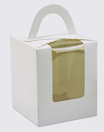 Crysdaralovebi 50 scatole regalo di carta con finestra, torre di ferro per feste di nozze, scatole per torte in carta kraft, imballaggi alimentari, caramelle, biscotti, cupcake, uova, crostate (13