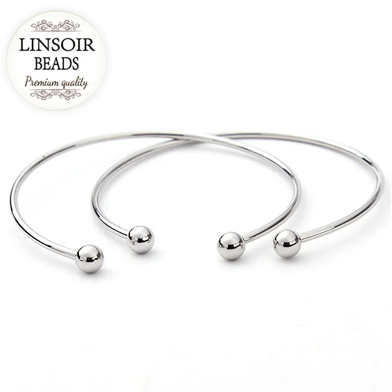 Bangle Bracelet European Silver Color Adjustable for Women 5pcs/lot