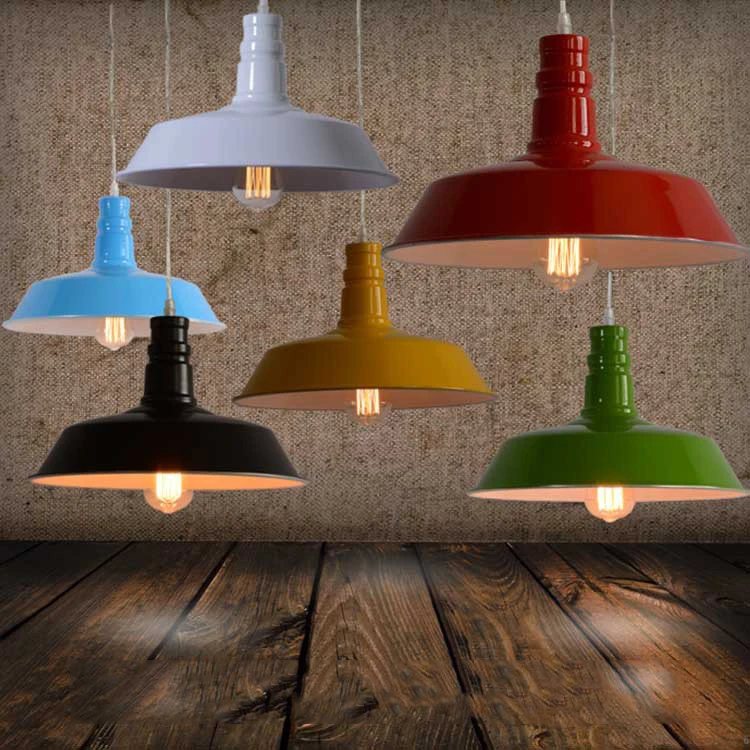 

ECOBRT Retro industrial LOFT style restaurant bar pendant lighting creative semicircle aluminum decoration lights DL30011