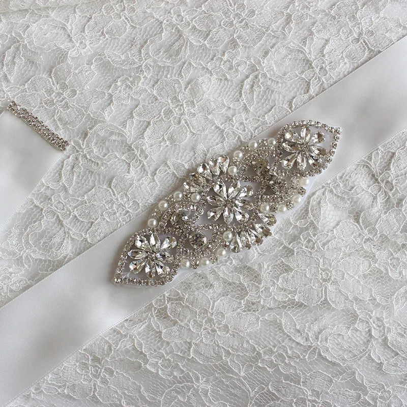 JaneVini Роскошный Серебряный Кристалл свадебное платье пояс-кушак жемчуг бисерный свадебный пояс лента кушак невесты Украшенный Пояс