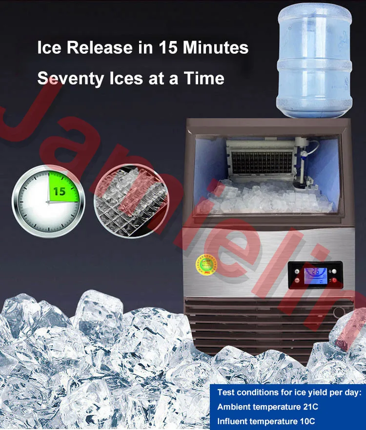 Jamielin Commercial Automatic Fresh Ice Maker 96kg/24H Square Ice Cube Making Machine Family Filter ice Maker