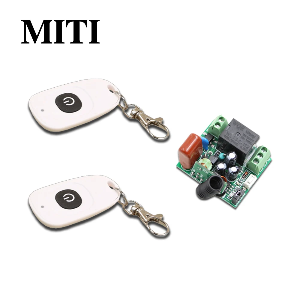 

New AC220V Mini 1Channel Wireless Relay Remote Control Light Switch RF Receiver with 2pcs Transmitter Control Distance 200m