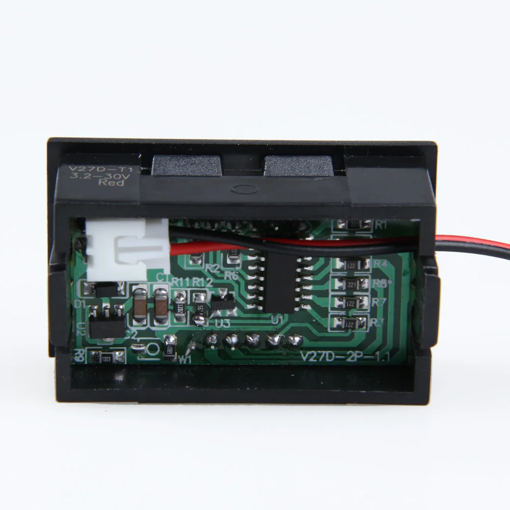 Dc3.2-30 В 0.56 дюйм(ов) автомобиля ЖК-дисплей красный светодиод Панель метр Цифровой вольтметр с двумя-wire Black