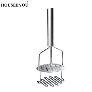 

HOUSEEYOU Kitchen Potato Masher Grinding Device Food Mud Salad Fruits Vegetable Squeezer Juicer Stainless Steel Maker Grinder