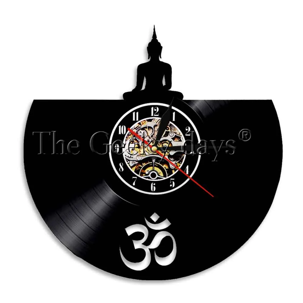  Buddha LED Wall Art Meditating Vinyl Clock Retro Unique Music Record Display Sign | Дом и сад