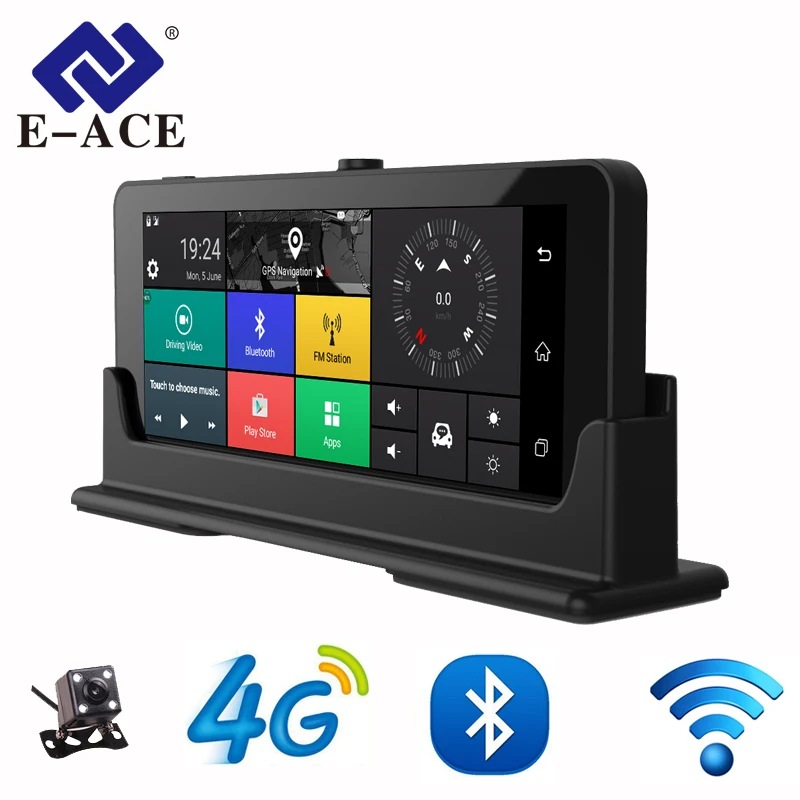 E-ACE E07 1080P HD 4G Car DVR Camera ADAS Video Recorder Android 5.1 GPS Navigation Remote Monitor