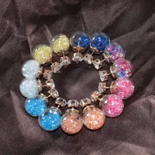 Горячая Распродажа женские серьги с двойным жемчугом цвет кристалл прозрачный стеклянный шар серьги гвоздики Корона серьги ювелирные изделия