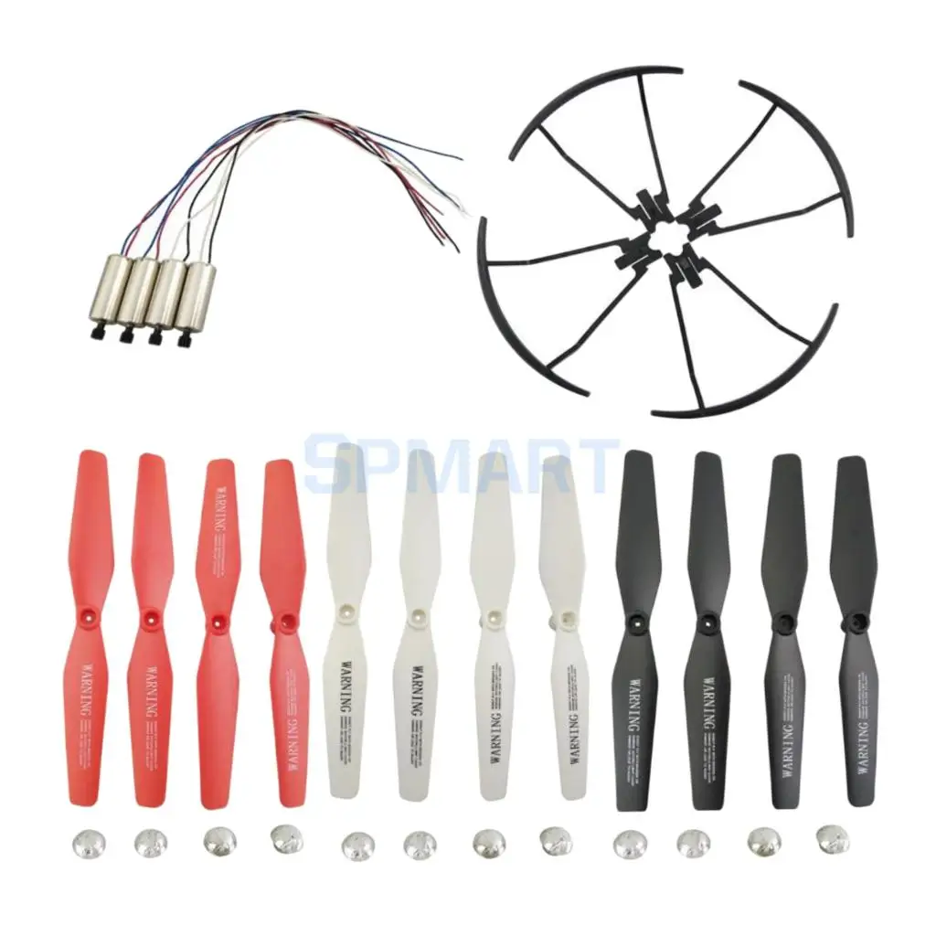 12Pcs Propeller Prop & Protective Cover & Motor for VISUO XS809 XS809W XS809HW 8807 8807W RC Drone Quadcopter Aircrafts