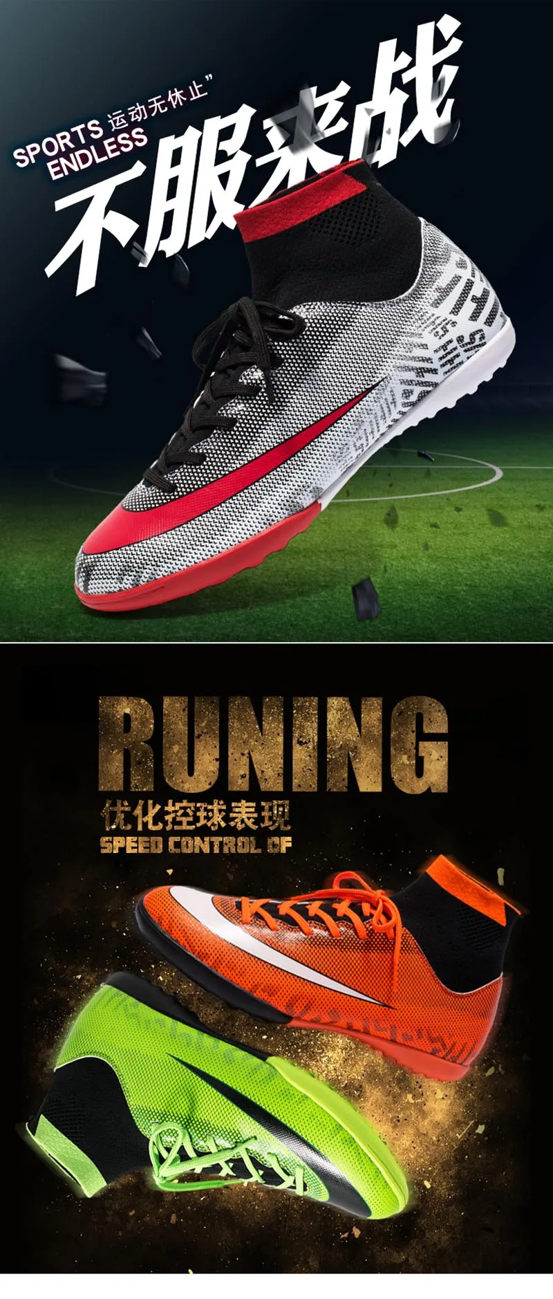 botas de futebol alta profissional superfly futebol