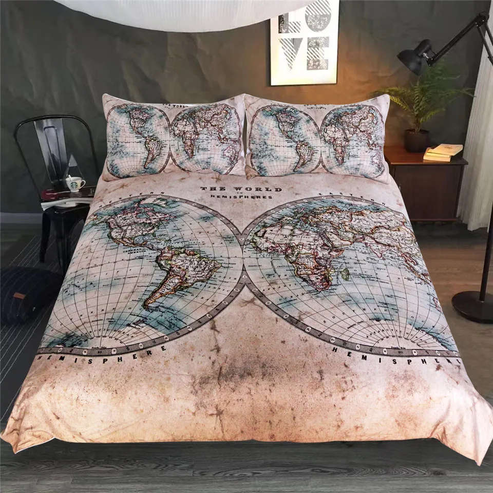 Order This Limited Editionworld Map Bedding Set 3pcs Brown