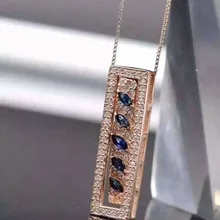 Натуральный Синий сапфир камень кулон S925 серебро Природный камень кулон Цепочки и ожерелья Модные два одежда массив женщин девушки ювелирные изделия