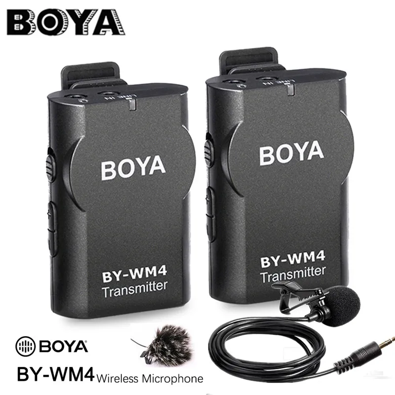 BOYA BY-WM4 беспроводной петличный микрофон системы для Canon Nikon sony Panasonic DSLR камера видеокамера iphone android смартфон - Цвет: BY-WM4