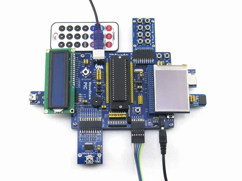 ПИК совета pic18f4520-i/p PIC18F4520 8-бит RISC платы пик развития+ 11 аксессуар Наборы = WaveShare open18f4520 вышивка Крестом Пакет A