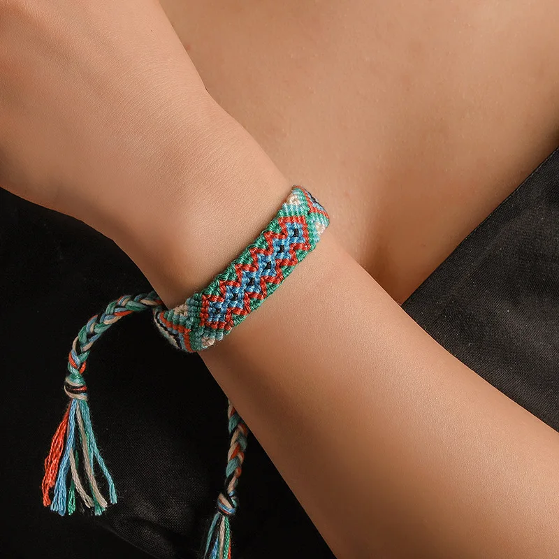 Donarsei новые этнические красочные плетеные браслеты для женщин богемный ручной работы Плетение нить браслет дружбы подарочный