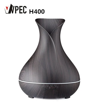 

VVPEC 400ml Electric Ultrasonic Air Humidifier Aroma Essential Oil Diffuser With Wood Grain 7 Changing Led Lights For Bedroom