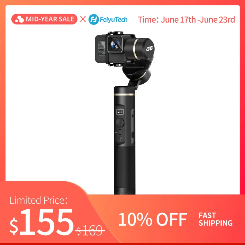 

FeiyuTech G6 3-Axis Splashproof Gimbal for Update Version W fi+Bluetooth OLED Screen for Gopro Hero 7 6 5 Sony RX0 Action Camera