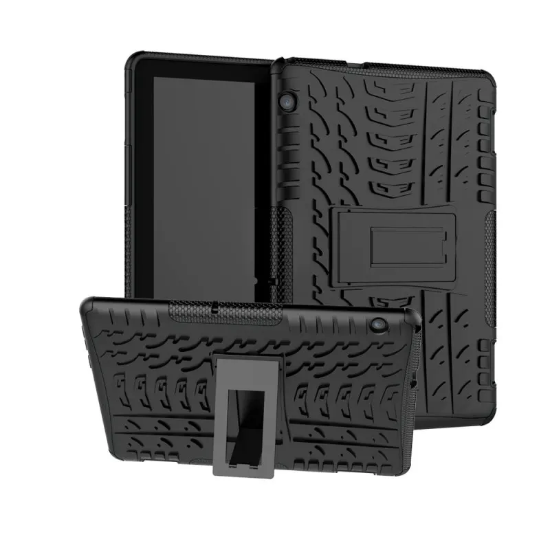 Экологичный силиконовый чехол для планшета+ ПК для huawei MediaPad T5 10 10,1 AGS2-W09 AGS2-L09 AGS2-L03 чехол для AGS2-W19 - Цвет: Черный