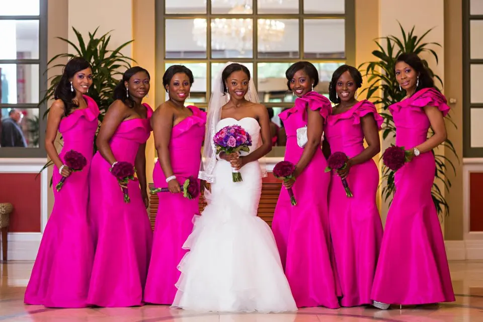 Hot Pink Bridesmaid Dresses