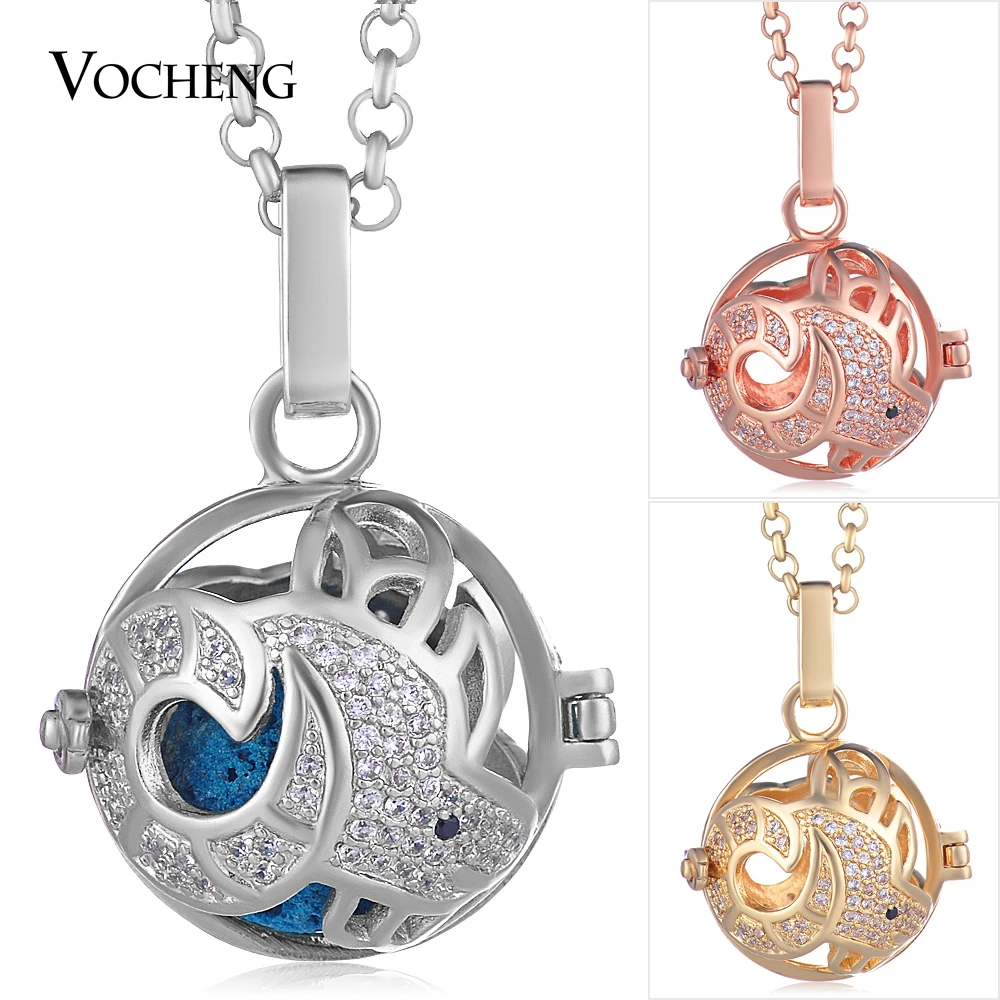 

10pcs/lot Cage Ball Jewelry Zircon Stone Long Sweater Necklace with Stainless Steel Chain VA-368*10 Free Shipping