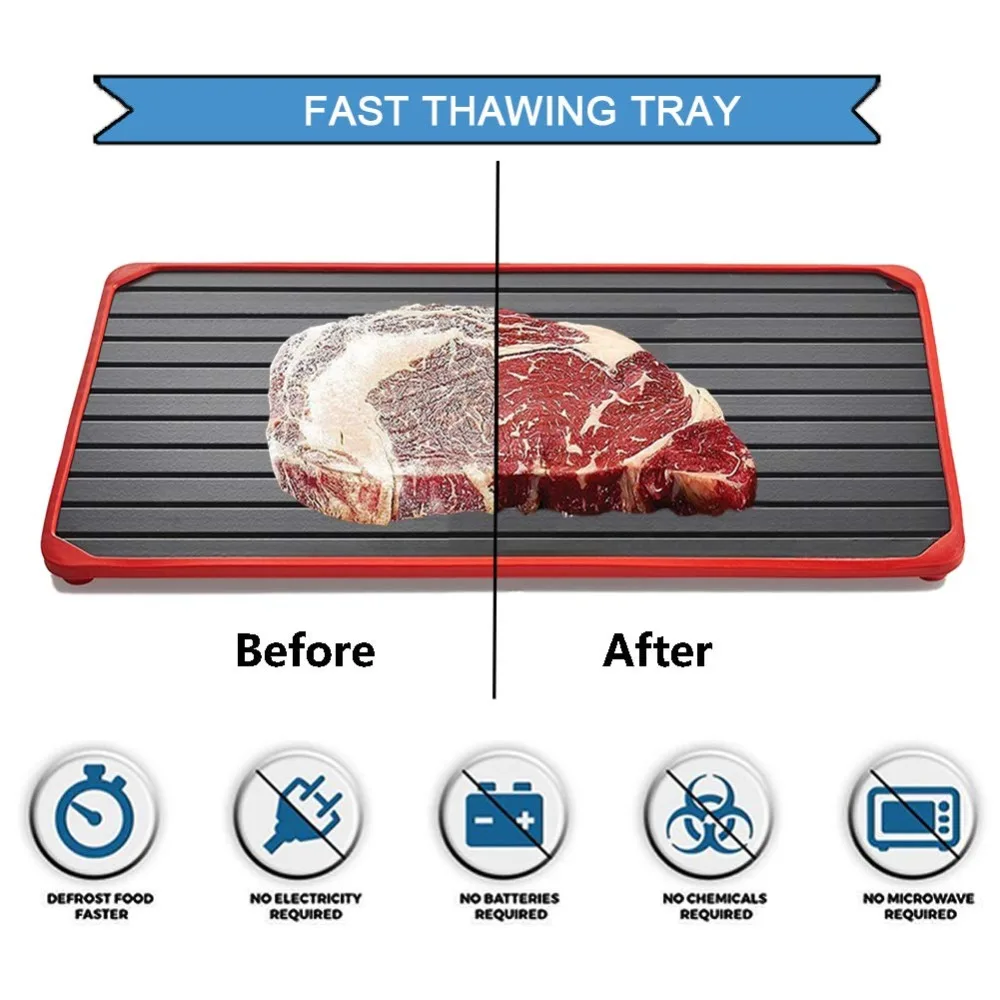 MagicThawing plate Defrost Tray Metal Plate Defrosting Tray Safe Fast Thawing Frozen Meat Fish Sea Food Kitchen Cook Gadget Tool MagicThawing plate Defrost Tray Metal Plate Defrosting Tray Safe Fast Thawing Frozen Meat Fish Sea Food Kitchen Cook Gadget Tool