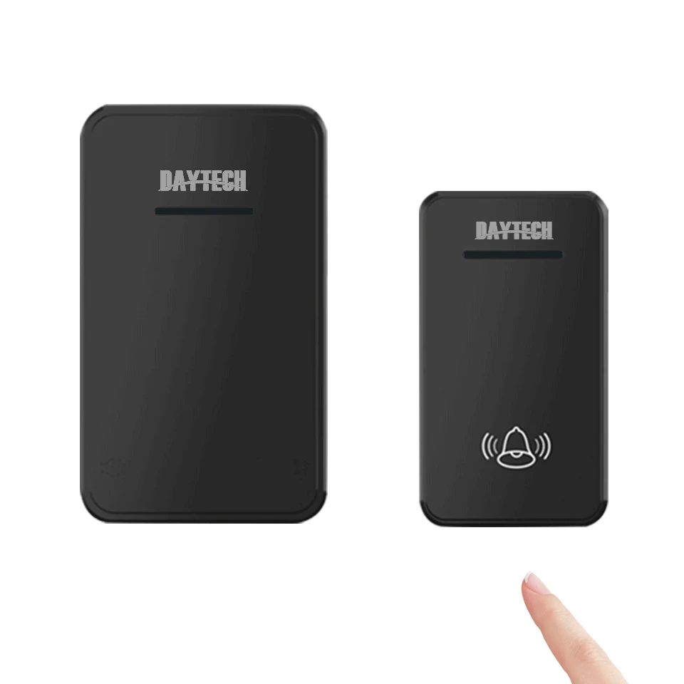 DAYTECH الجرس اللاسلكي كيت الباب جرس حلقة نغمات الرنين المنزل ترحيب LED مؤشر للماء الذكية الجرس طويلة العمل مجموعة